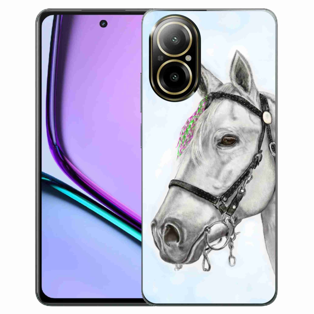 Gelový kryt mmCase na Realme C67 - bílý kůň 1