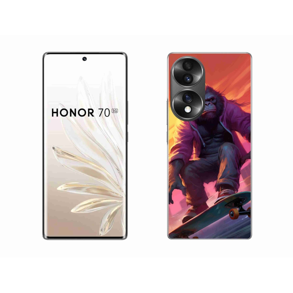 Gelový kryt mmCase na Honor 70 - gorila na skateboardu
