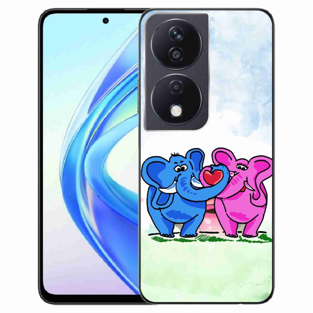 Gelový kryt mmCase na Honor X7b/Honor 90 Smart - zamilovaní sloni