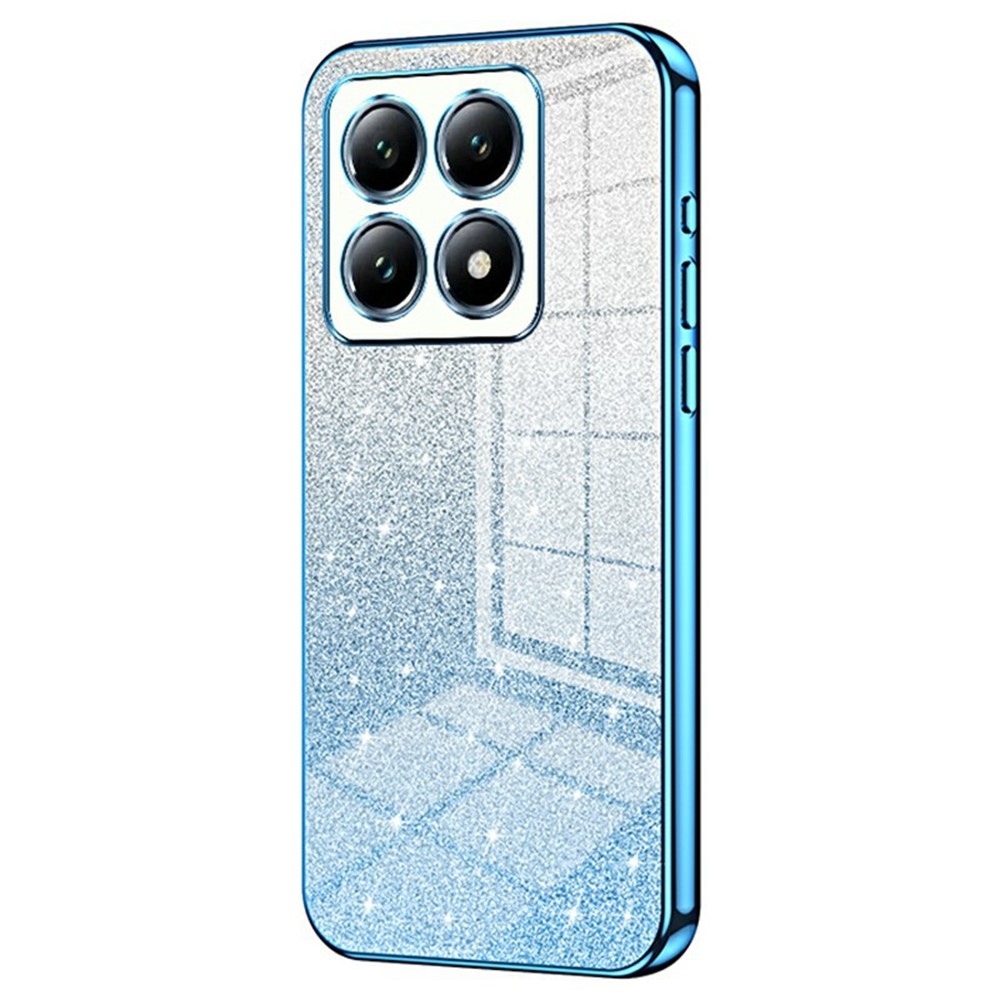 Cut gelový třpytivý obal na Xiaomi 14T Pro - modrý