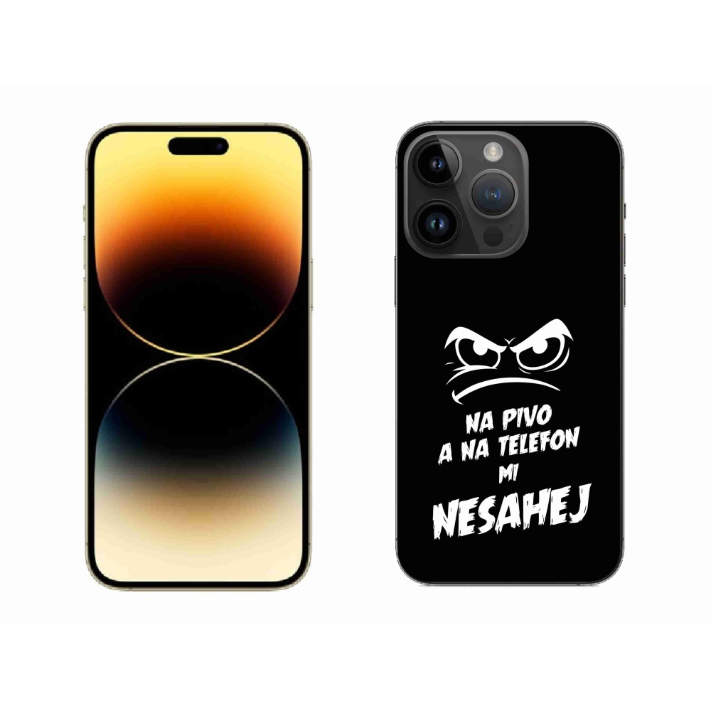 Gelový kryt mmCase na iPhone 14 Pro Max 6.7 - pivní motiv 2 černé pozadí