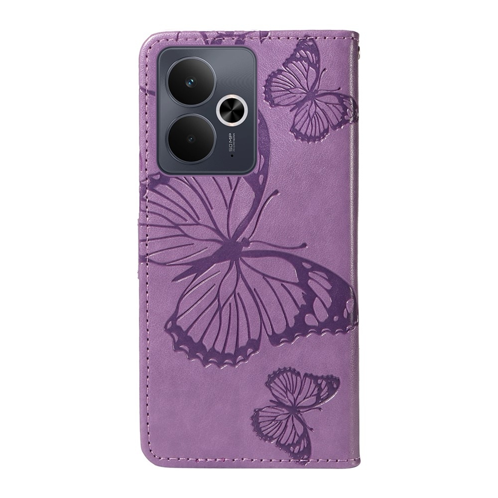 Big Butterfly knížkové pouzdro na Realme 14 5G/14T 5G - fialové