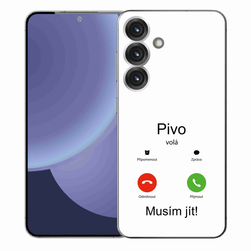 Gelový kryt mmCase na Samsung Galaxy S25+ - pivo volá bílé pozadí
