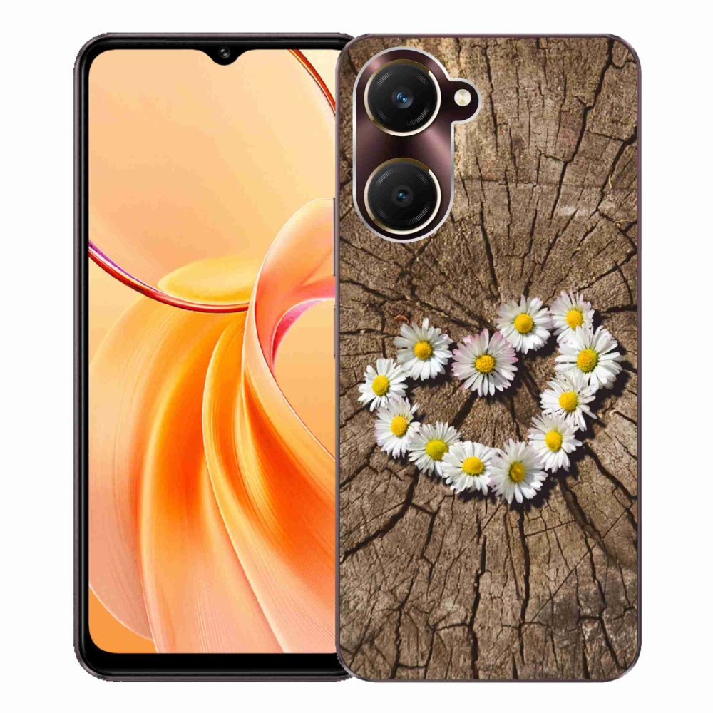 Gelový kryt mmCase na Vivo Y28s 5G - srdce z kopretin
