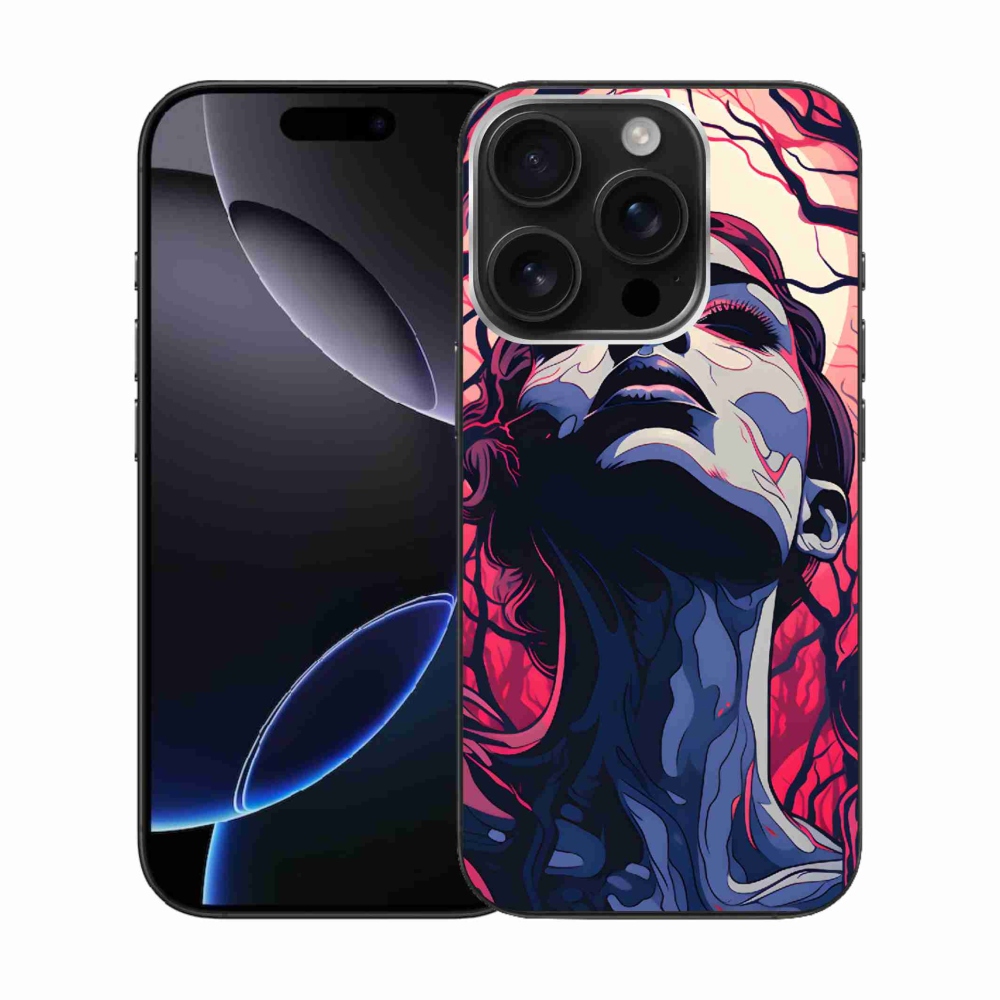 Gelový kryt mmCase na iPhone 16 Pro - abstraktní obličej