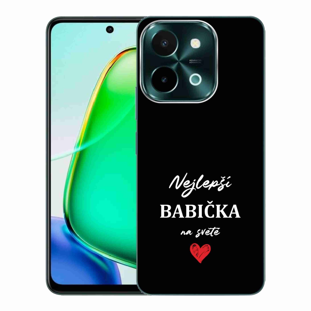 Gelový kryt mmCase na Vivo Y28 - nejlepší babička 1 černé pozadí