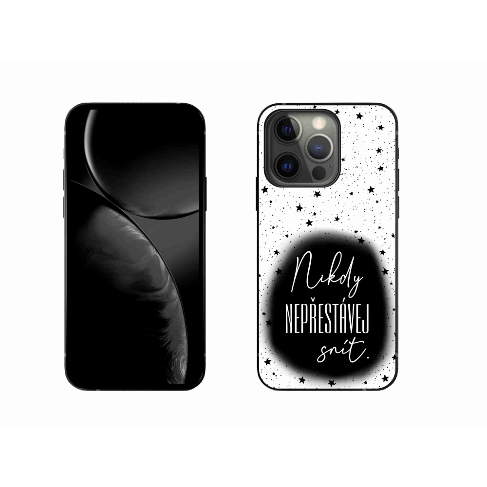 Gelový kryt mmCase na iPhone 13 Pro 6.1 - citát 1 černobílé pozadí