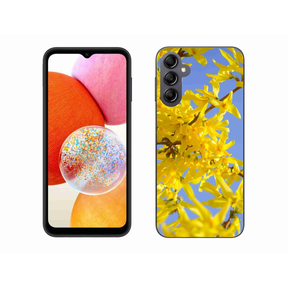 Gelový kryt mmCase na Samsung Galaxy A14 4G/5G - žluté květy