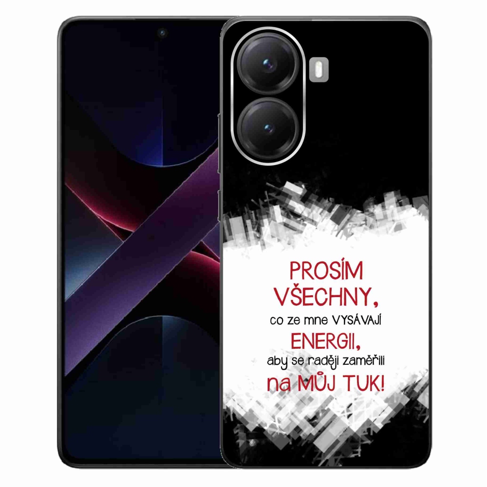 Gelový kryt mmCase na Xiaomi Poco X7 Pro 5G - vtipný text 1 červený