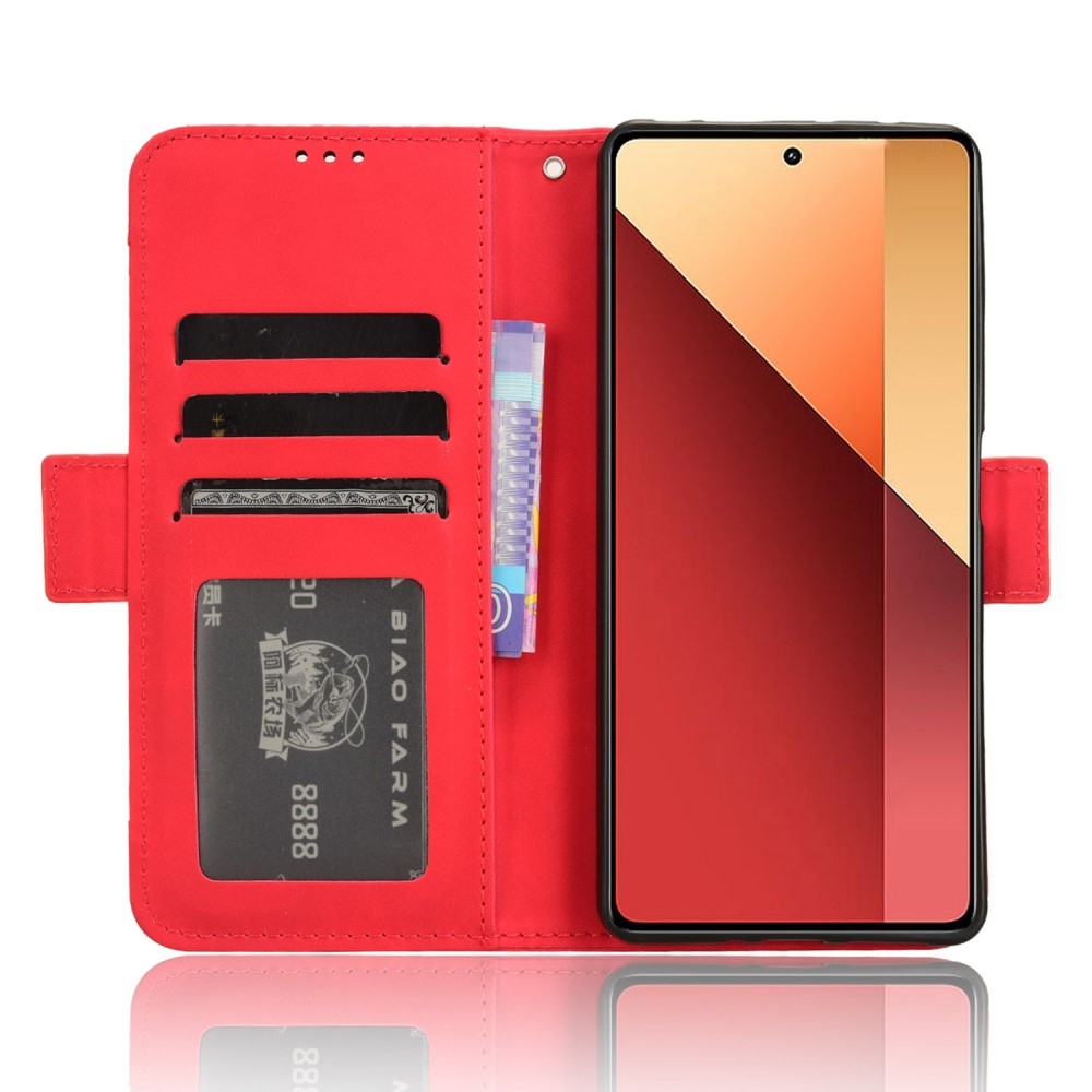 Cards knížkové pouzdro na Xiaomi Redmi Note 14S/Note 13 Pro 4G/Poco M6 Pro - červené