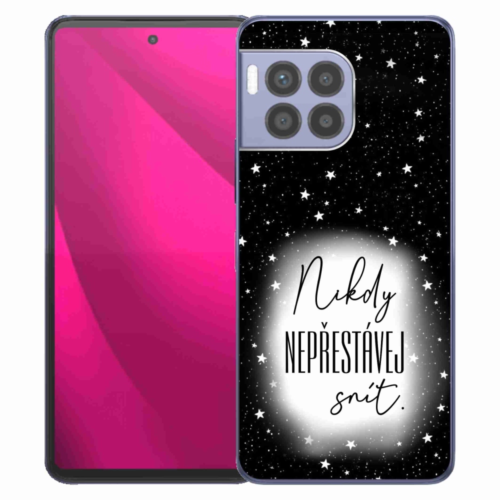 Gelový kryt mmCase na T-Mobile T Phone 2 Pro - citát 1 bíločerné pozadí