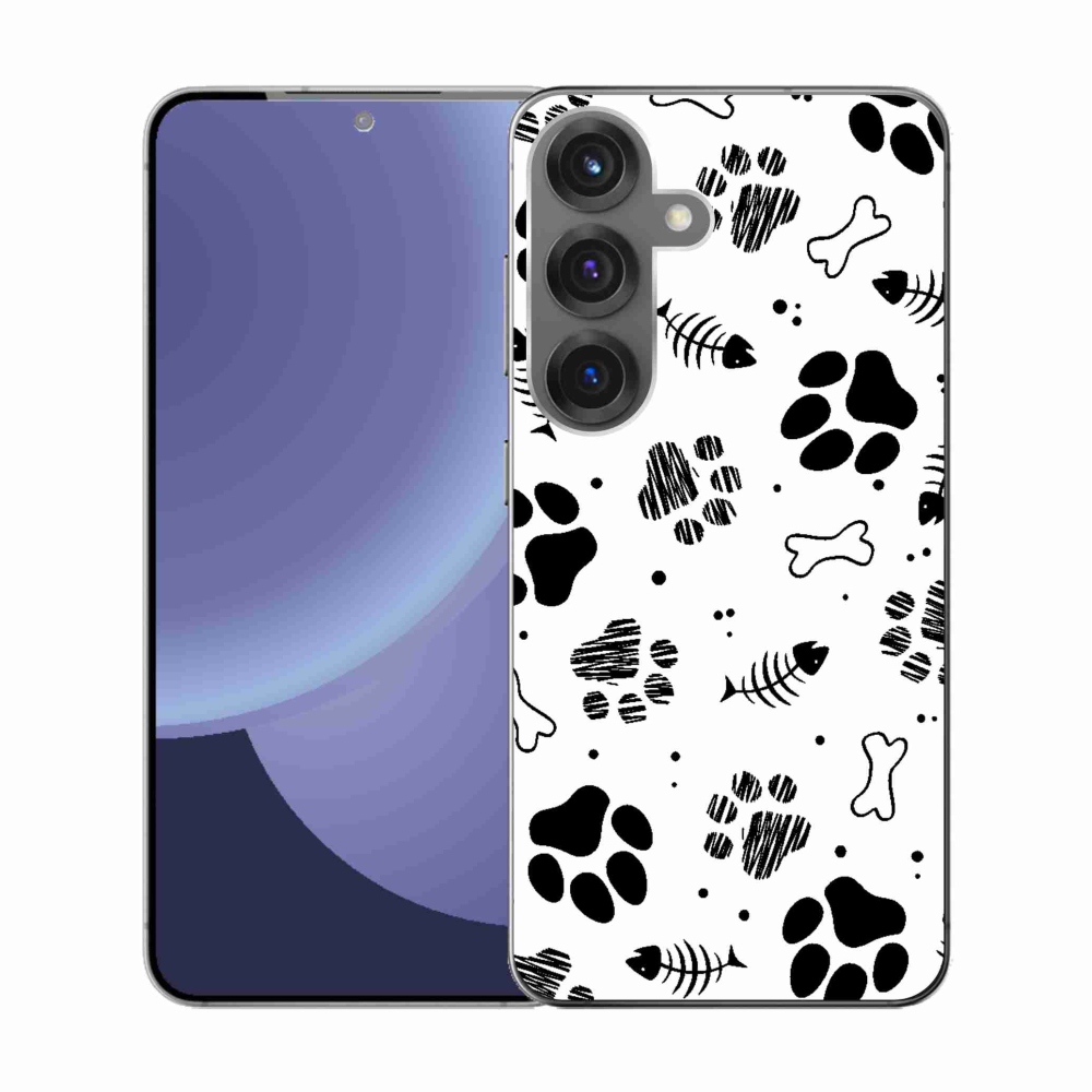 Gelový kryt mmCase na Samsung Galaxy S25 - psí tlapky 1