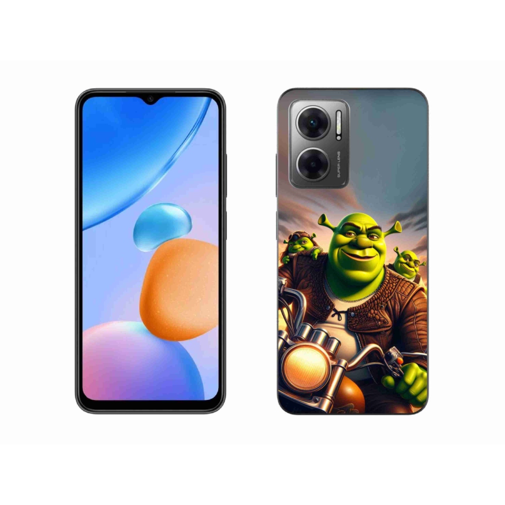 Gelový kryt mmCase na Xiaomi Redmi 10 5G - shrek na motorce