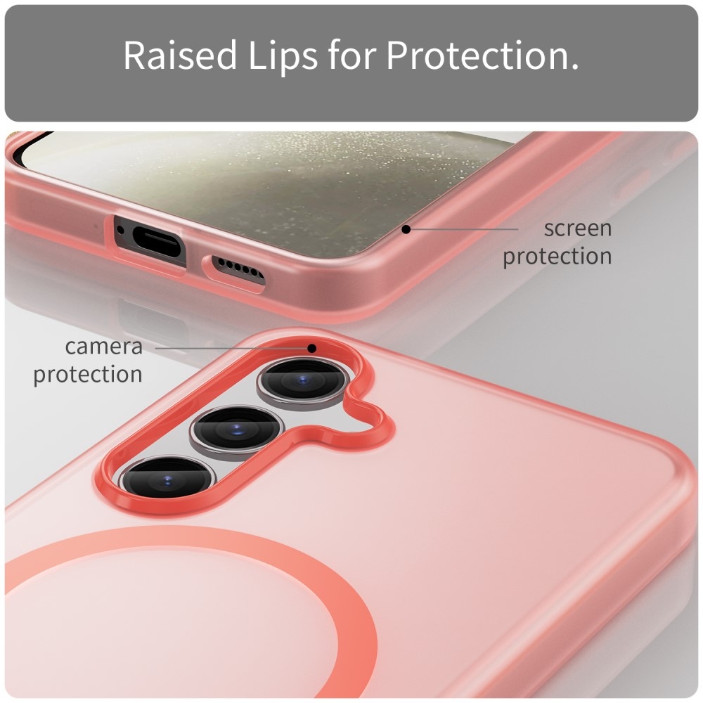Frost gelový obal s podporou MagSafe na Samsung Galaxy S24+/S25+ - červený