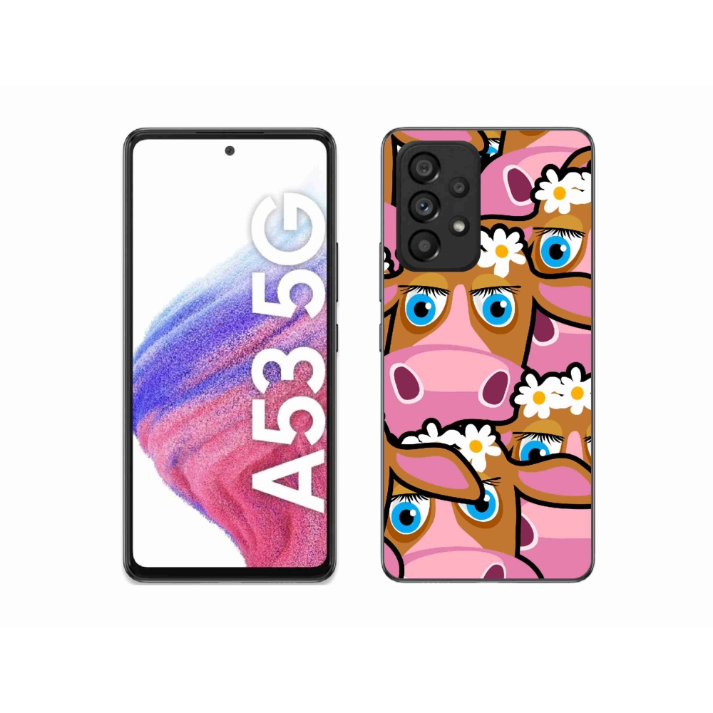 Gelový kryt mmCase na Samsung Galaxy A53 5G - kreslené kravičky