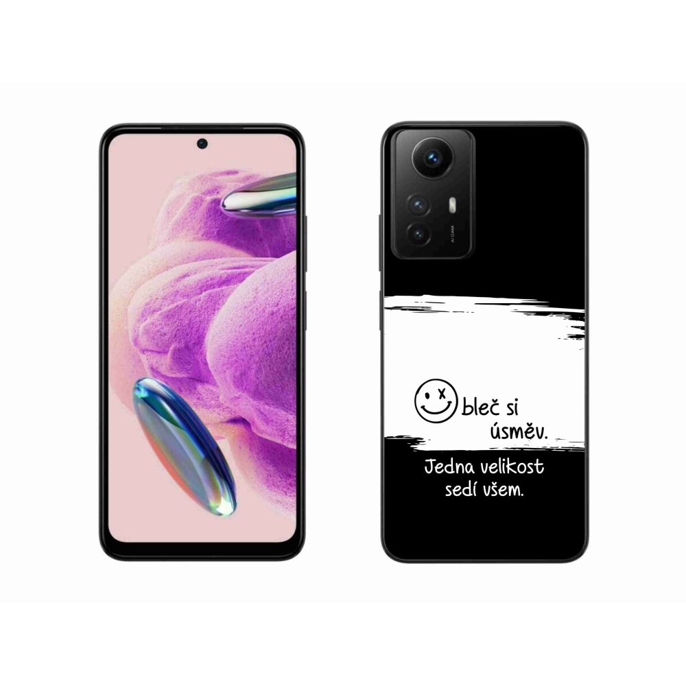 Gelový kryt mmCase na Xiaomi Redmi Note 12S - vtipný text 8 bíločerné pozadí
