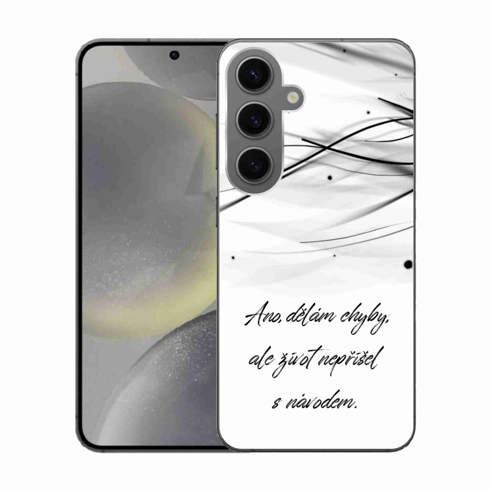 Gelový kryt mmCase na Samsung Galaxy S24 - citát bílé pozadí