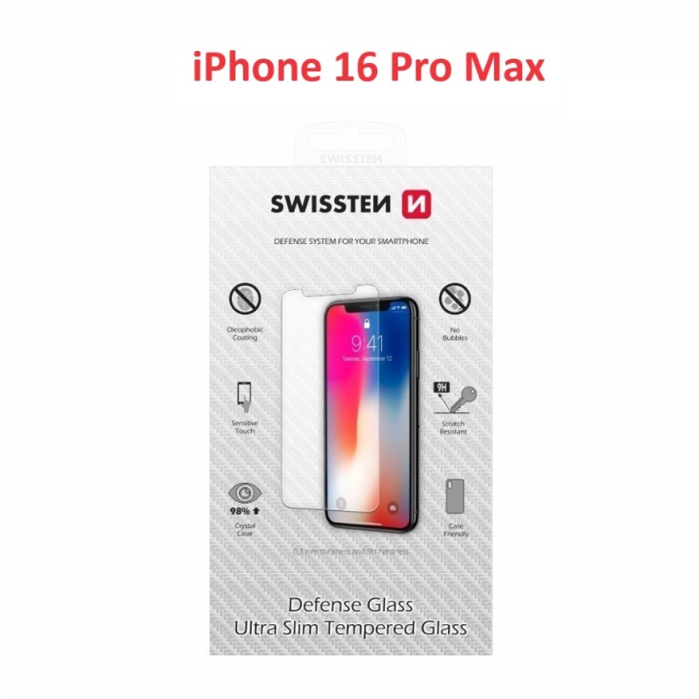 2.5D Swissten tvrzené sklo na iPhone 16 Pro Max