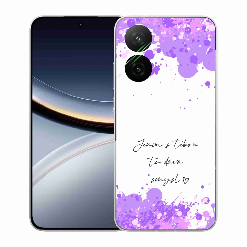 Gelový kryt mmCase na Xiaomi Poco F7 5G - zamilovaný text bílé pozadí