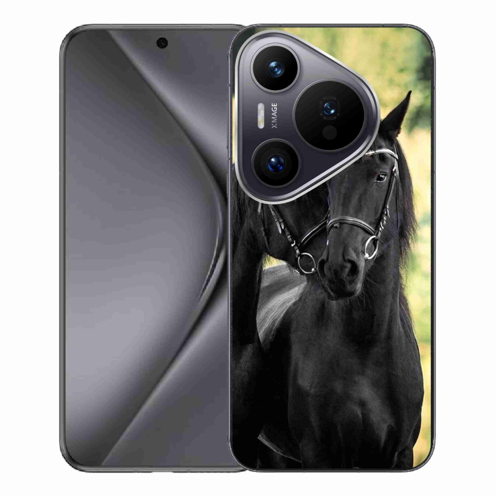Gelový kryt mmCase na Huawei Pura 70 Pro - dva černí koně