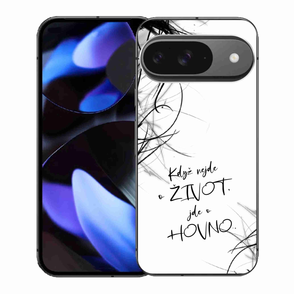Gelový kryt mmCase na Google Pixel 9/9 Pro - vtipný text 16 bílé pozadí