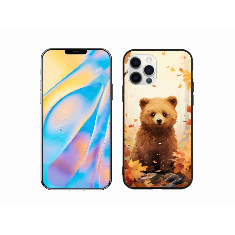 Gelový kryt mmCase na iPhone 12 - medvěd v lese