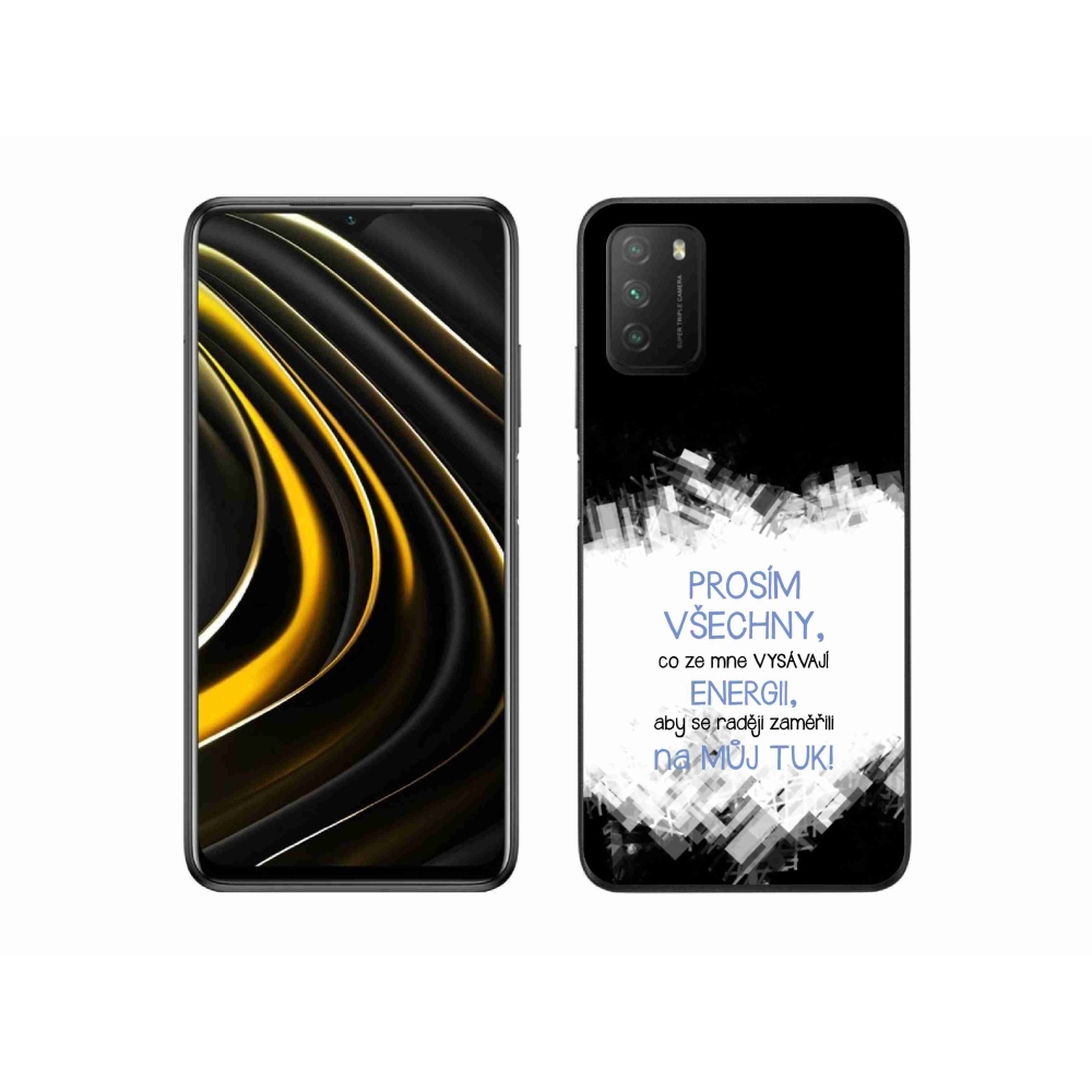 Gelový kryt mmCase na Xiaomi Poco M3 - vtipný text 1 modrý