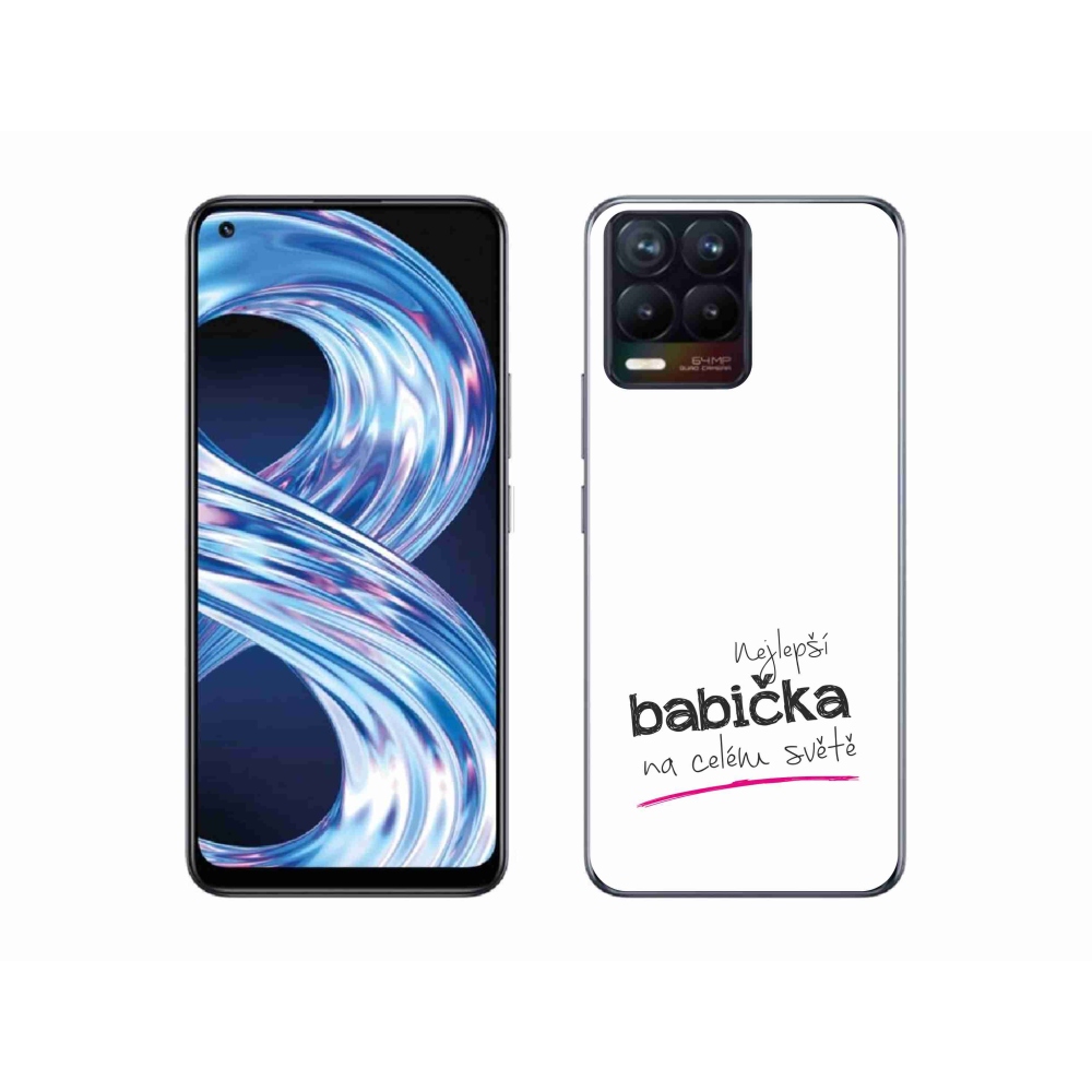 Gelový kryt mmCase na Realme 8 4G - nejlepší babička 4 bílé pozadí