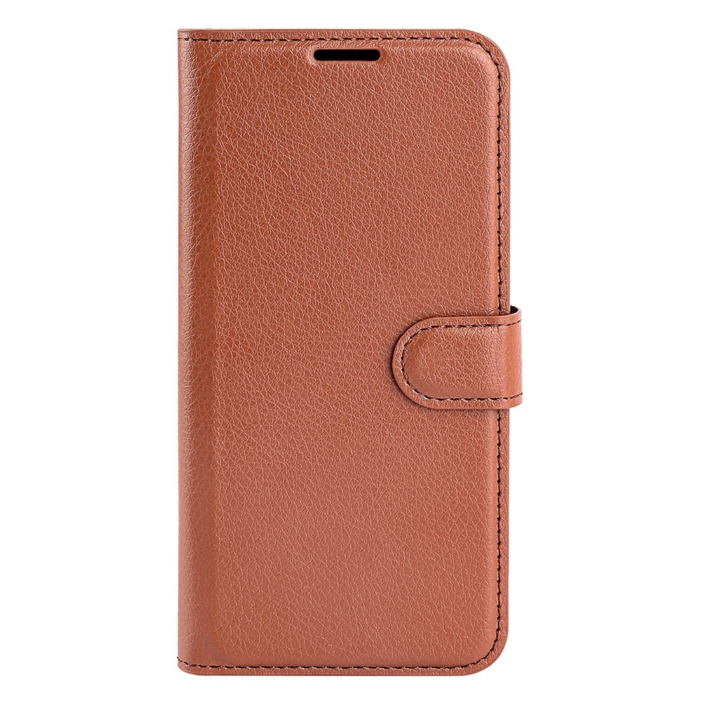 Litchi knížkové pouzdro na Xiaomi 15 - hnědé