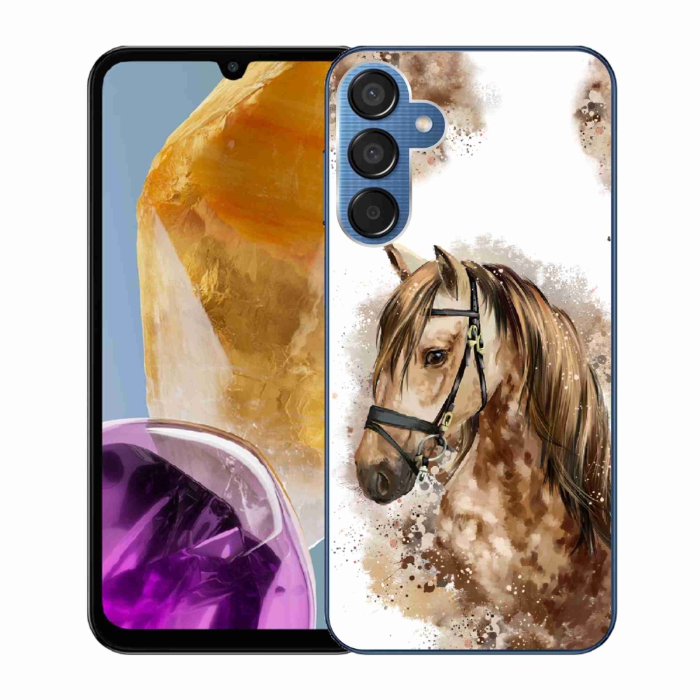 Gelový kryt mmCase na Samsung Galaxy M15 5G - hnědý kreslený kůň