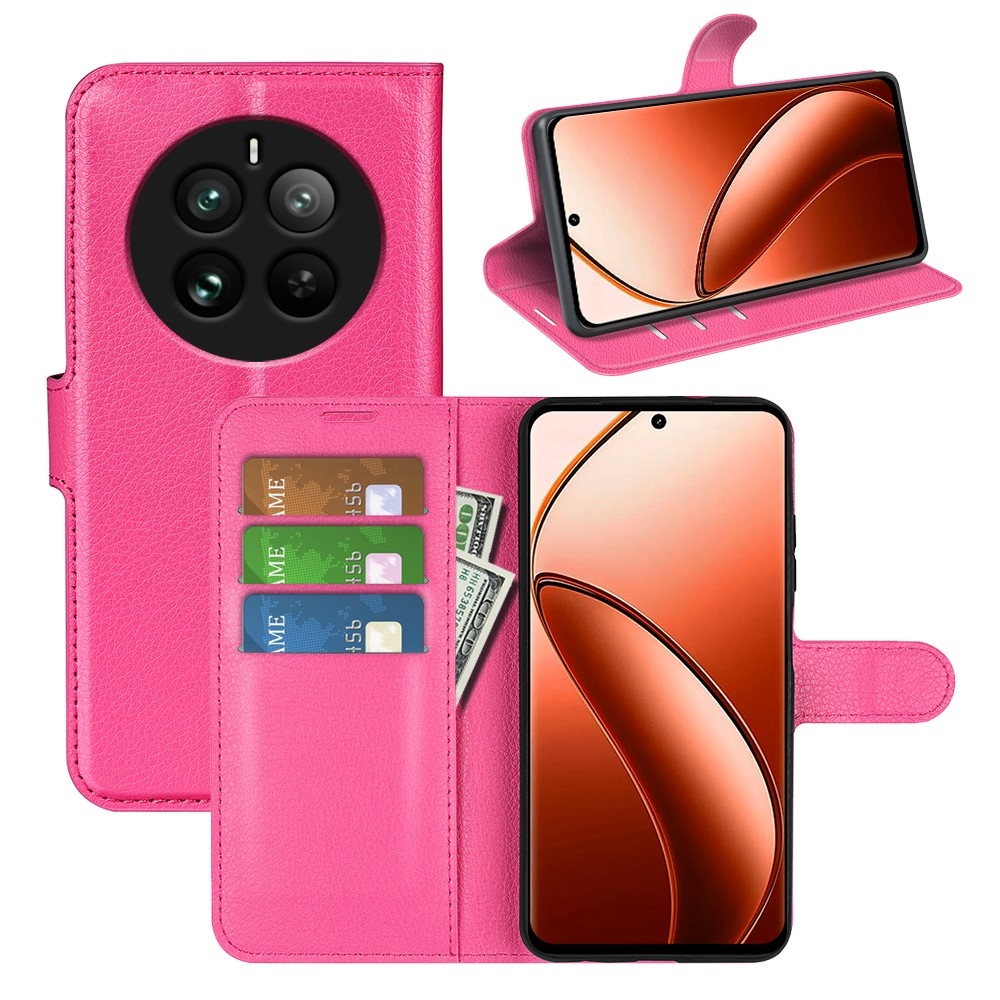 Litchi knížkové pouzdro na Realme 12 Pro 5G/12 Pro+ 5G - rose
