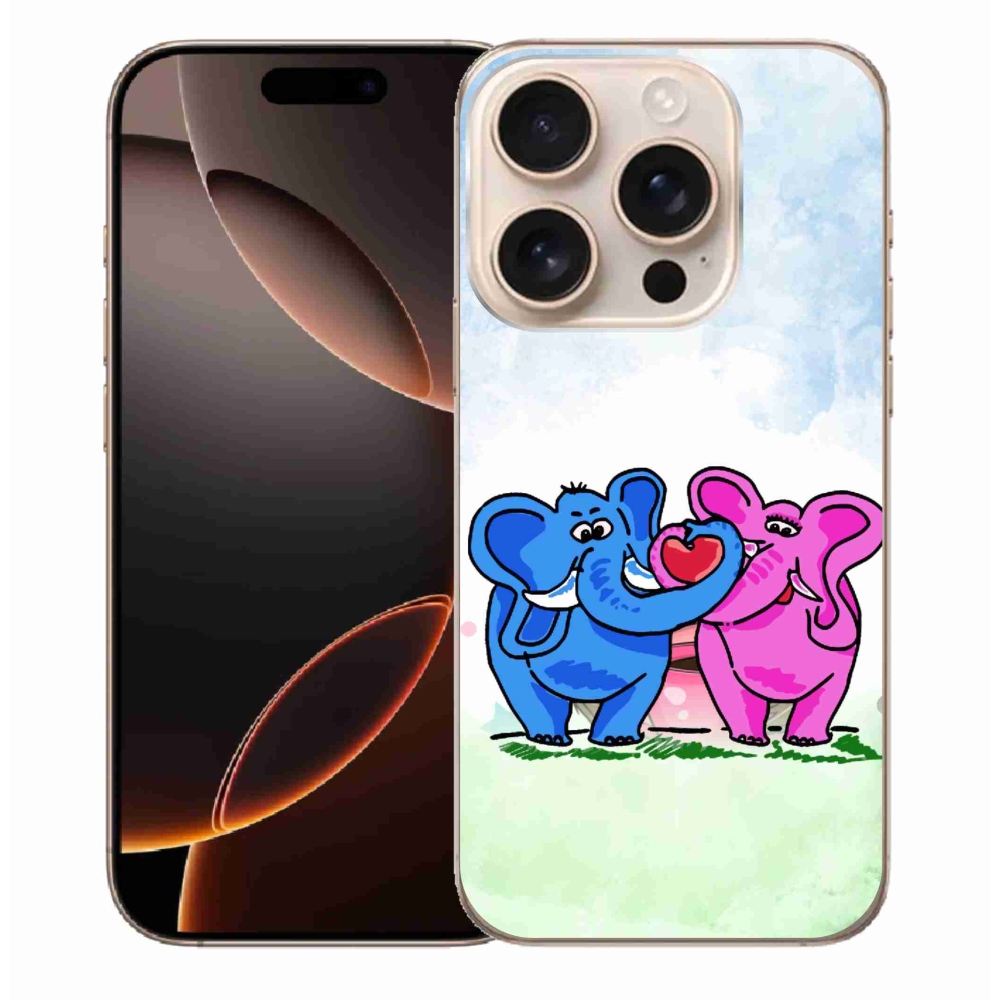 Gelový kryt mmCase na iPhone 16 Pro Max - zamilovaní sloni