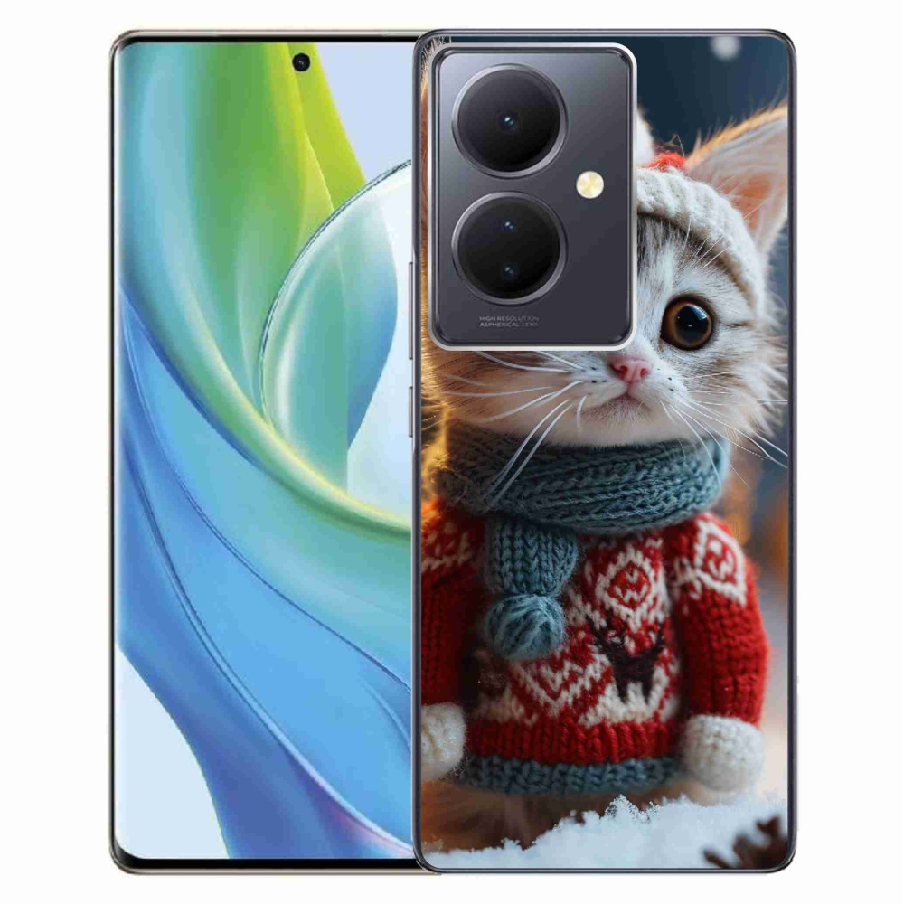 Gelový kryt mmCase na Vivo V29 Lite 5G - kotě ve svetru