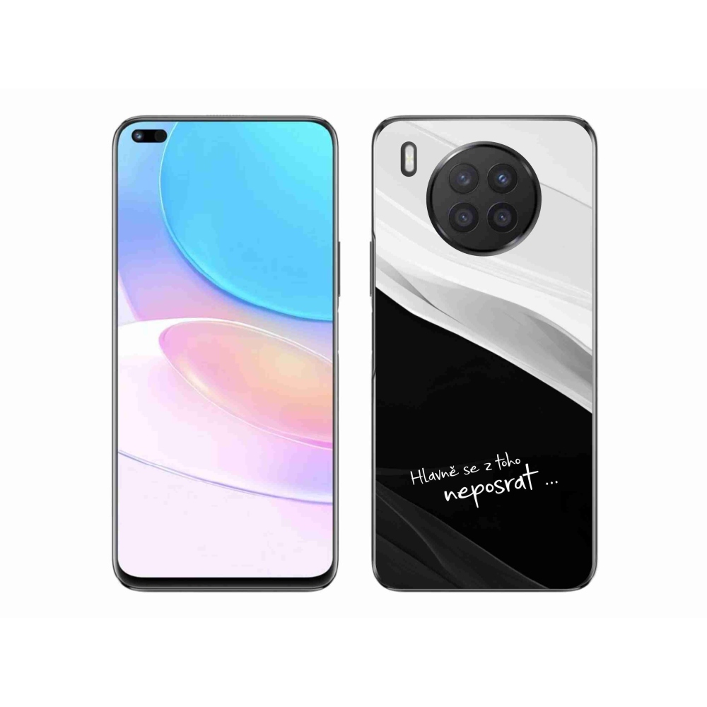 Gelový kryt mmCase na Huawei Nova 8i - vtipný text 13 černobílé pozadí