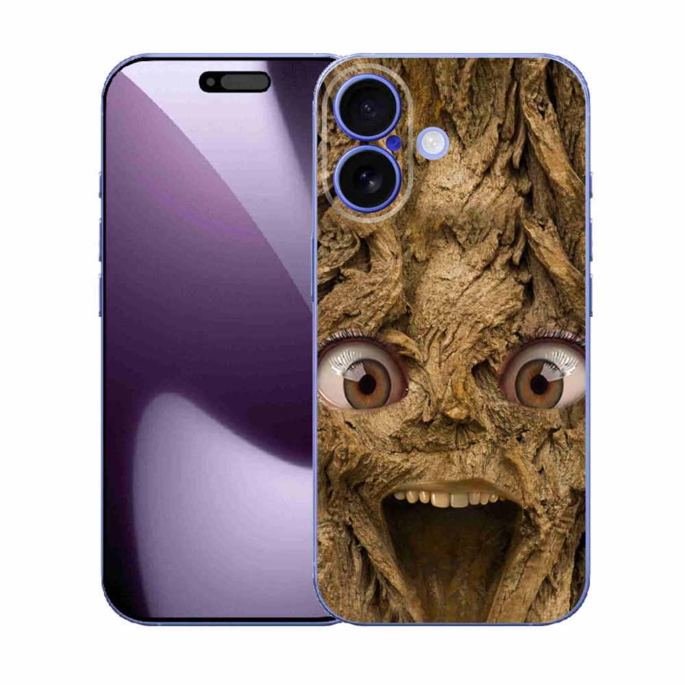 Gelový kryt mmCase na iPhone 17 - veselý strom s očima