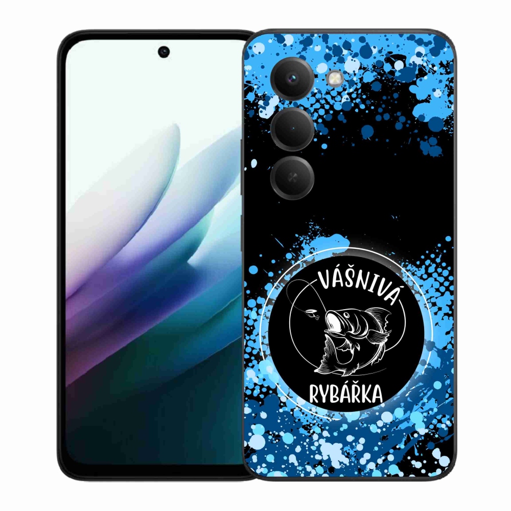 Gelový kryt mmCase na Xiaomi Redmi 15 4G/5G (171mm) - vášnivá rybářka černé pozadí