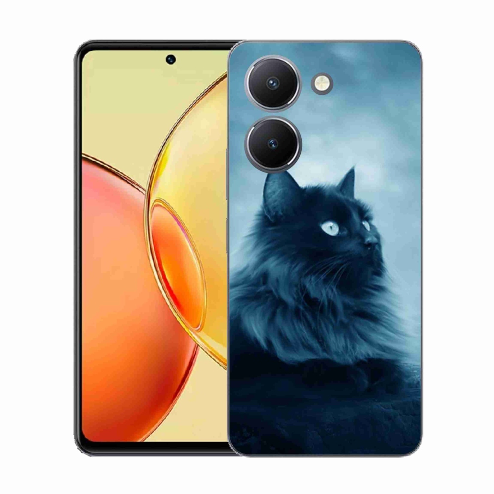 Gelový kryt mmCase na Vivo Y36 - černá kočka 1