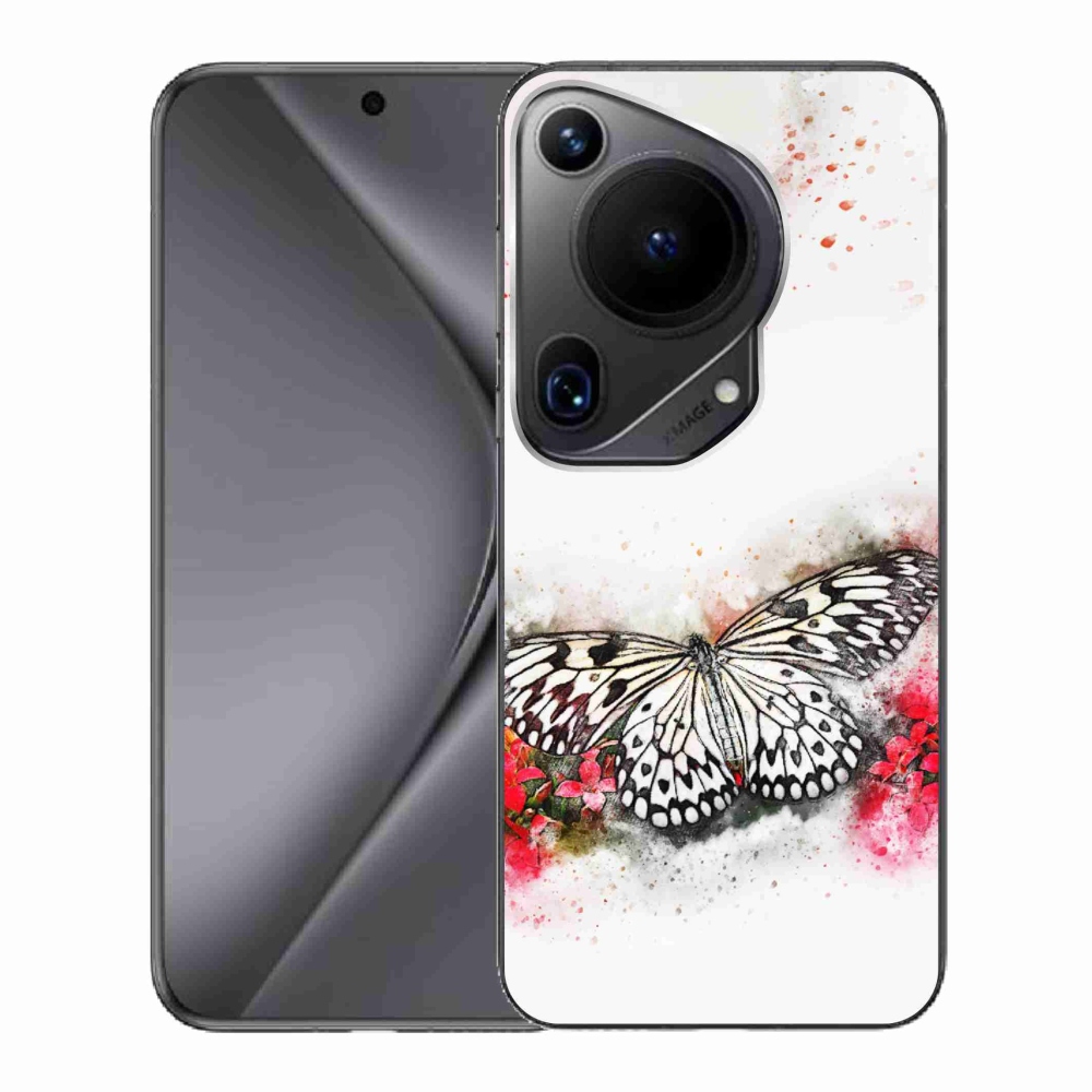 Gelový kryt mmCase na Huawei Pura 70 Ultra - černobílý motýl