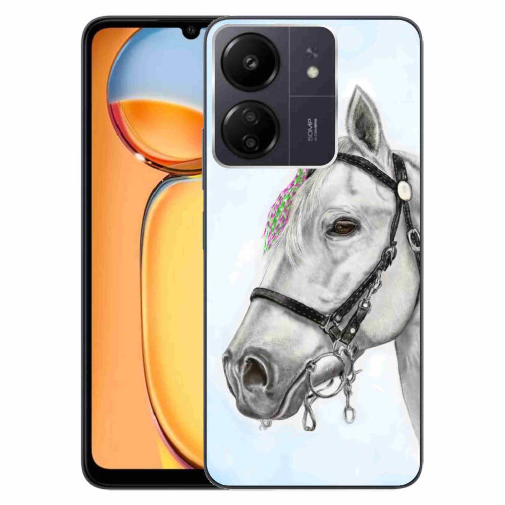 Gelový kryt mmCase na Xiaomi Poco C65/Redmi 13C - bílý kůň 1