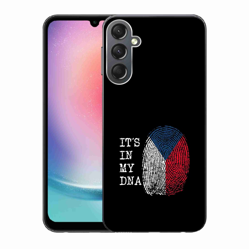 Gelový kryt mmCase na Samsung Galaxy A24 - vlajka otisk prstu černé pozadí