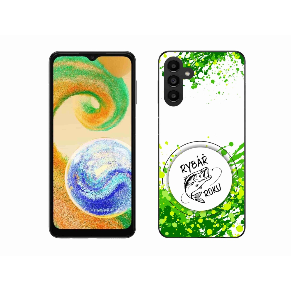 Gelový kryt mmCase na Samsung Galaxy A04s (164.7x76.7x9.1mm) - rybář roku bílé pozadí