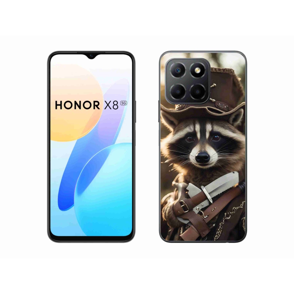 Gelový kryt mmCase na Honor X8 5G - mýval v uniformě
