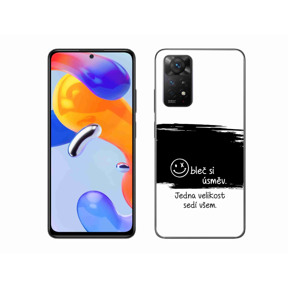 Gelový kryt mmCase na Xiaomi Redmi Note 11 Pro 4G/5G - vtipný text 8 černobílé pozadí