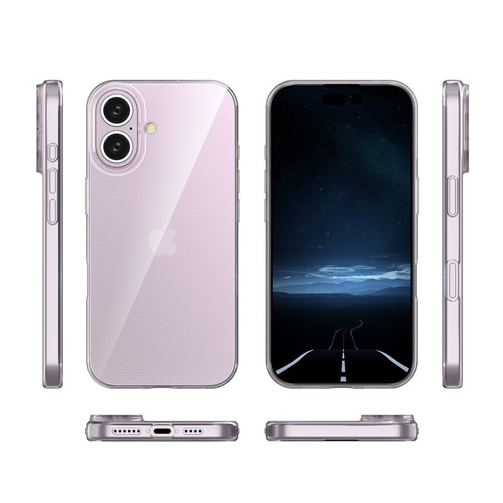Průhledný gelový obal na iPhone 16 - průhledný