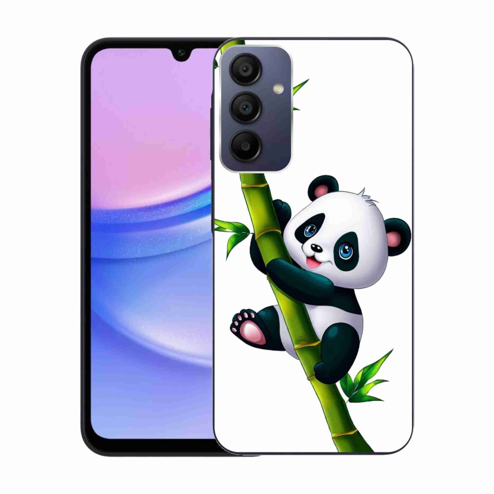 Gelový kryt mmCase na Samsung Galaxy A15 4G/5G - panda na bambusu