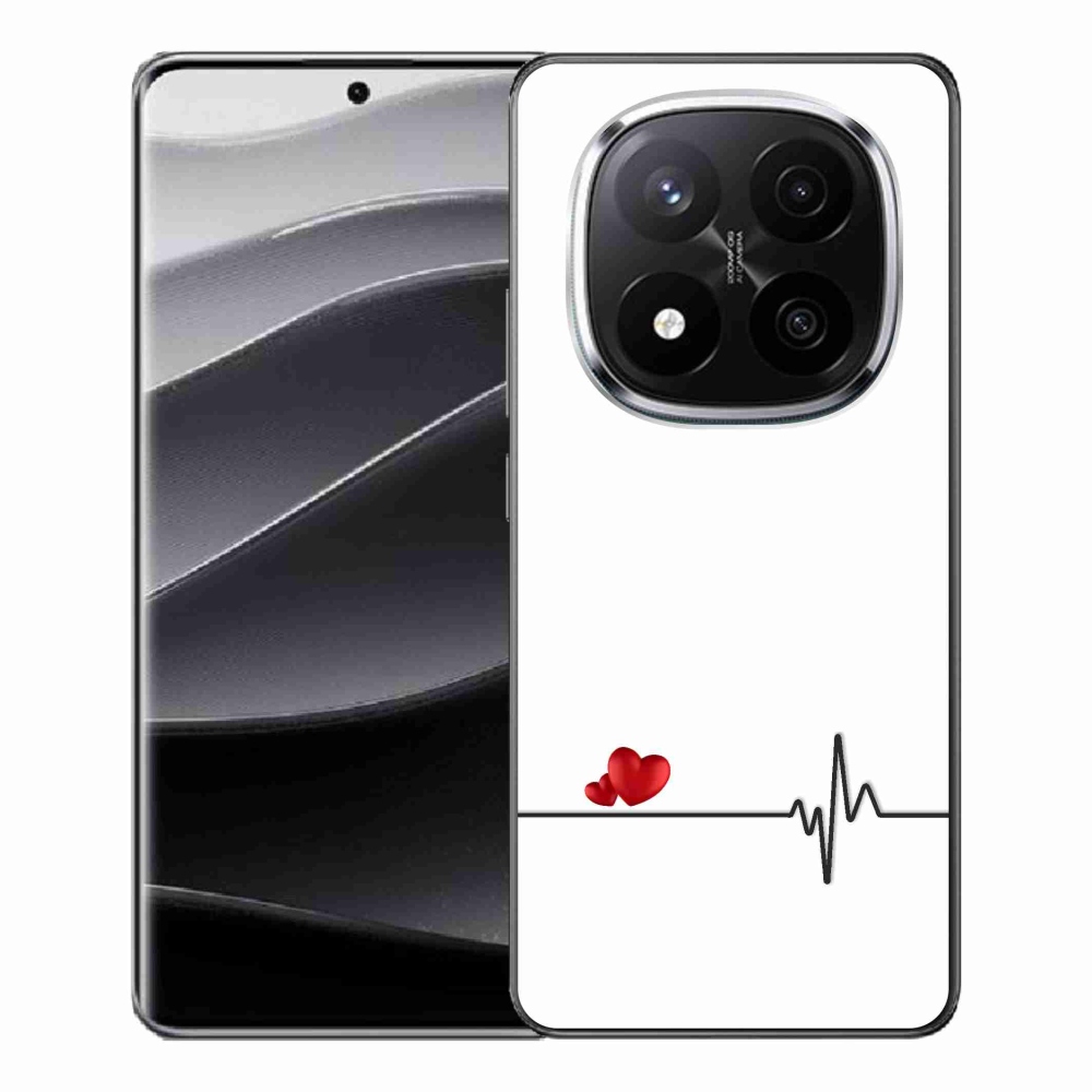 Gelový kryt mmCase na Xiaomi Redmi Note 14 Pro+ 5G - srdce a tep bílé pozadí