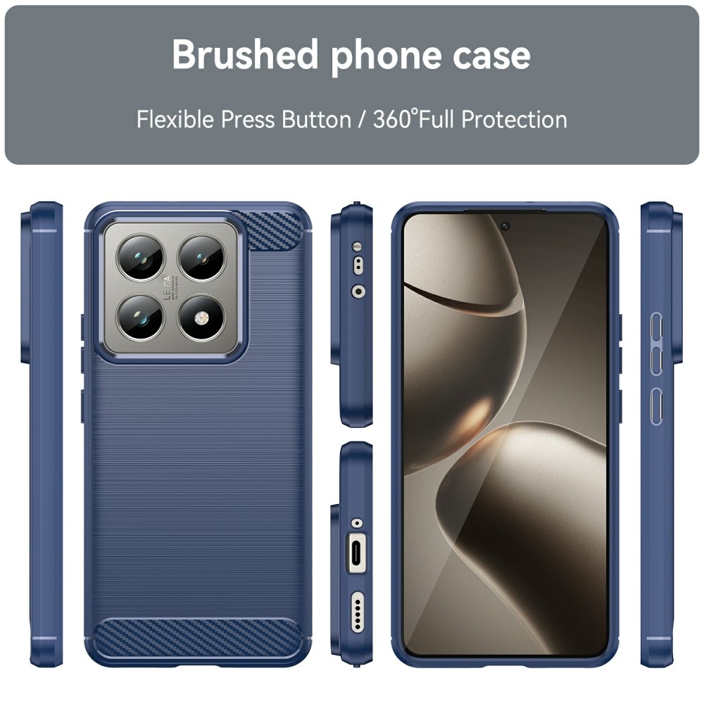 Carbon odolný gelový obal na Xiaomi 14T/14T Pro - modrý