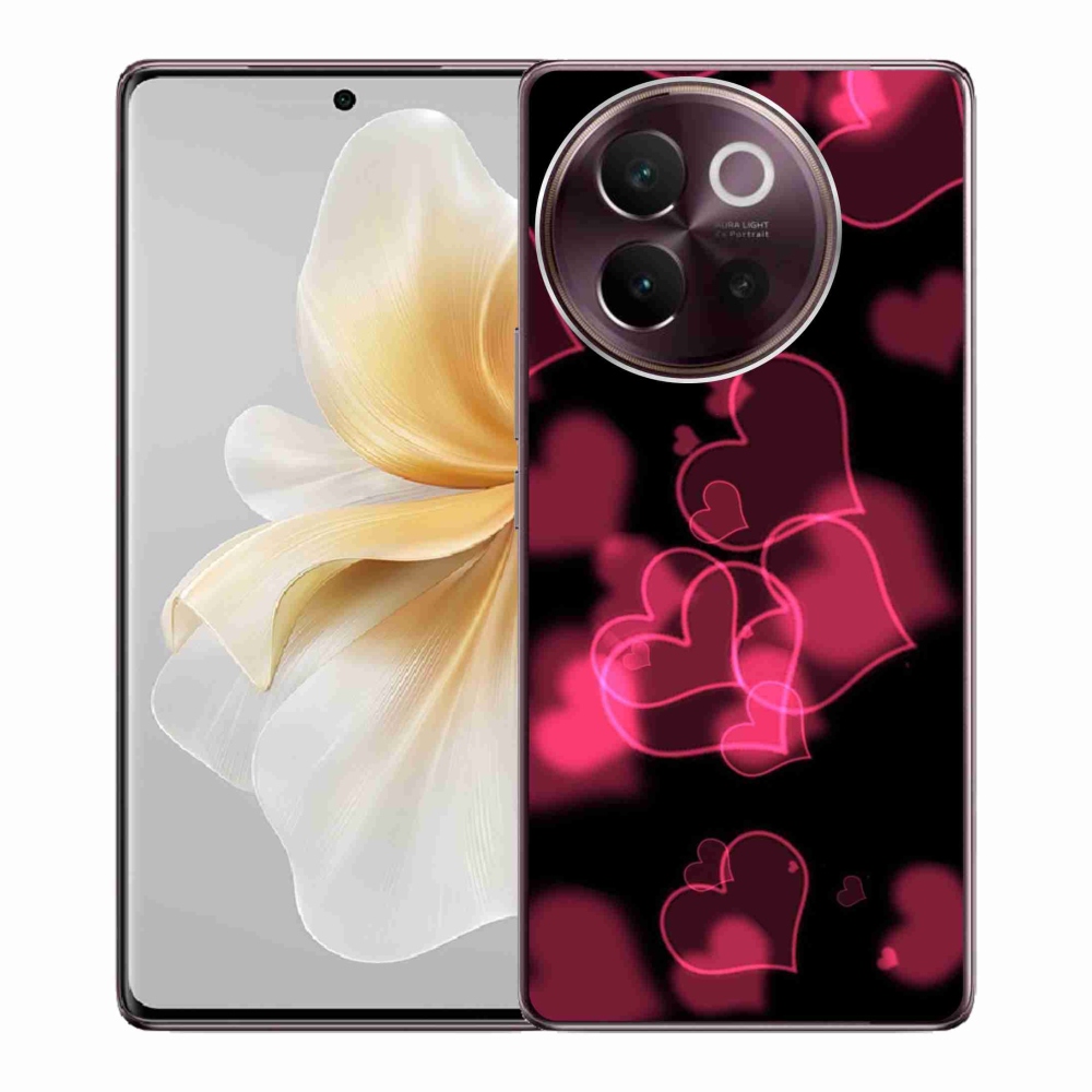 Gelový kryt mmCase na Vivo V40 Lite 5G - červená srdíčka