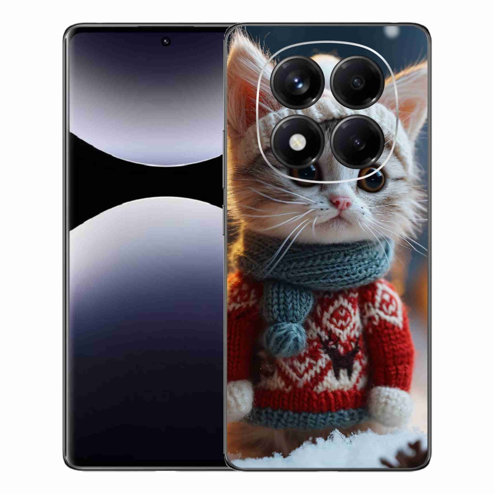 Gelový kryt mmCase na Xiaomi Redmi Note 14 Pro - kotě ve svetru