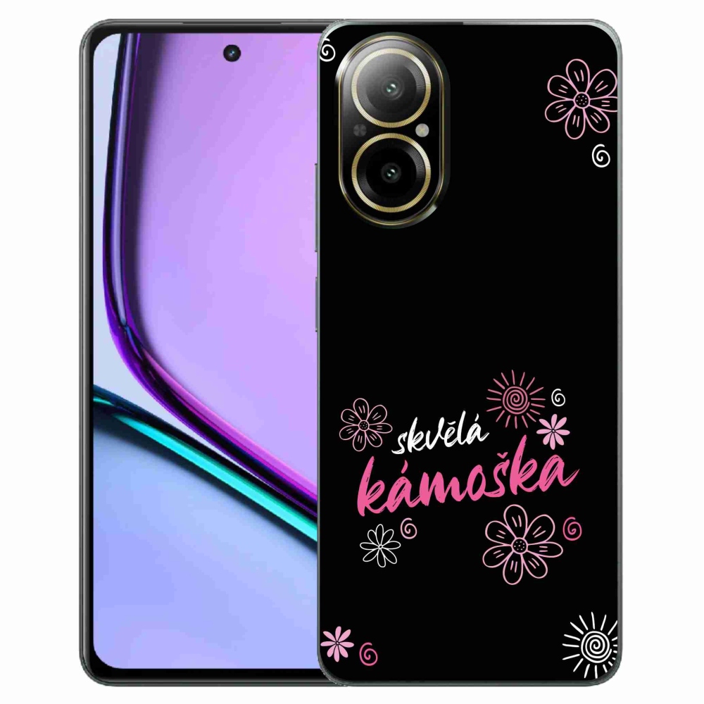 Gelový kryt mmCase na Realme C67 - skvělá kámoška černé pozadí